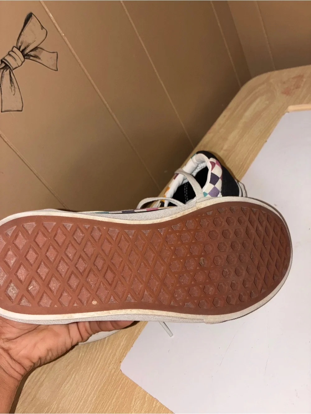 Converse Low-Top Sneakers in Black with Multicolor Checkerboard